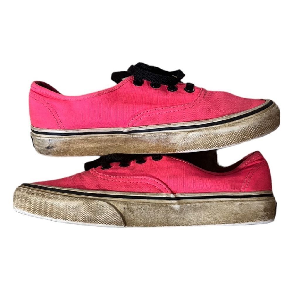 Vans 7 women’s low rise hot pink black GUC sneaker skate casual shoe men’s 5.5 - Picture 6 of 8